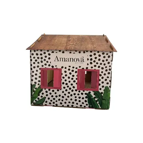 Casa rosa de caja para gato Amanova d.webp