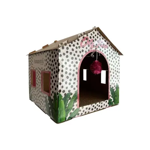 Casa rosa de caja para gato Amanova i.webp