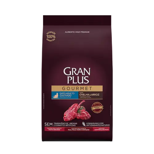 Gran plus gourmet gato adulto castrado cordero y arroz