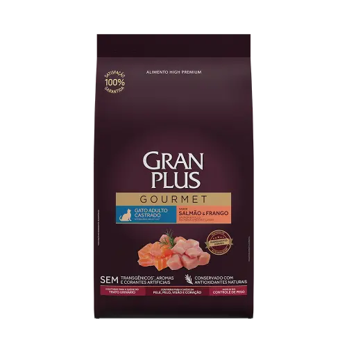 Gran plus gourmet gato adulto castrado salmon y pollo