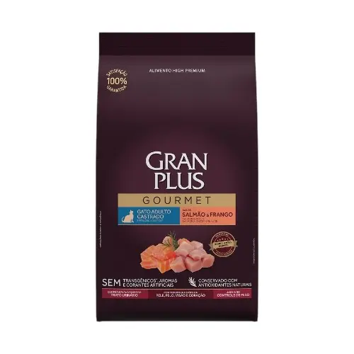 Gran plus gourmet gato adulto castrado salmon y pollo