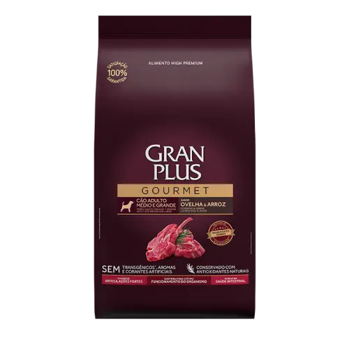 Gran plus gourmet perro adulto mediano y grande cordero y arroz