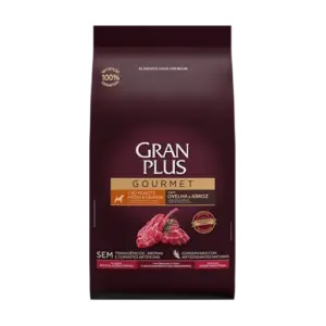 Gran plus gourmet perro filhote mediano y grande cordero y arroz