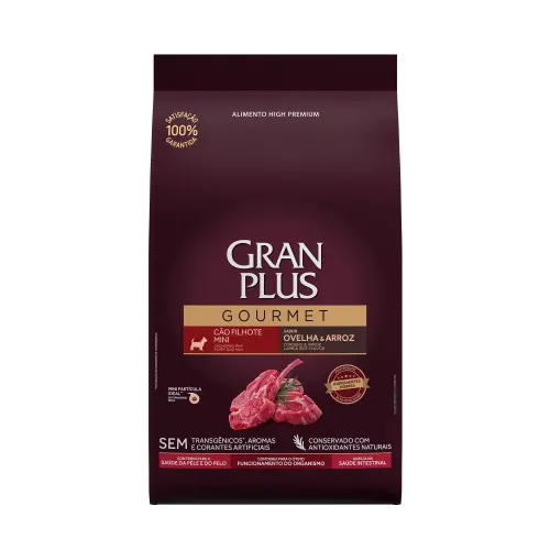 Gran plus gourmet perro filhote mini cordero y arroz