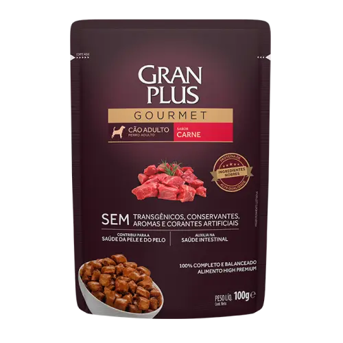 Gran plus gourmet sache perro adulto carne 100 gr