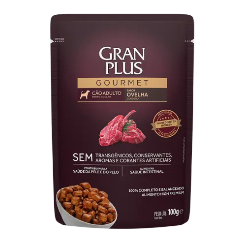 Gran plus gourmet sache perro adulto oveja 100 gr