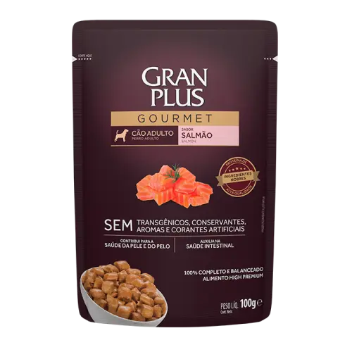 Gran plus gourmet sache perro adulto salmon 100 gr