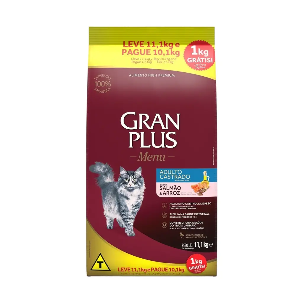 Gran plus menu gato adulto castrado salmon y arroz
