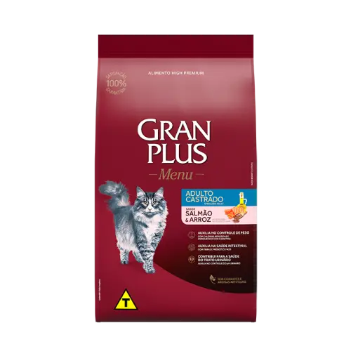 Gran plus menu gato adulto castrado salmon y arroz