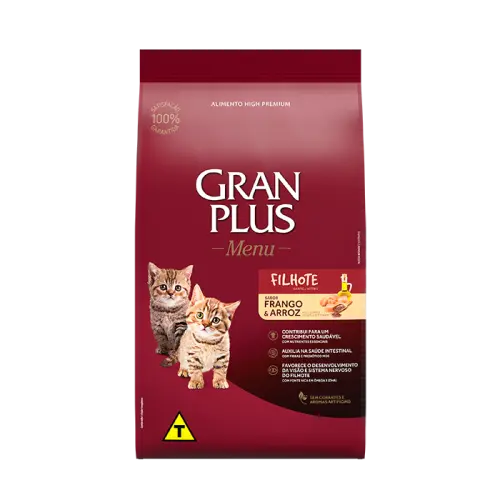 Gran plus menu gato filhote pollo y arroz