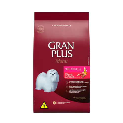Gran plus menu perro mini adulto carne y arroz