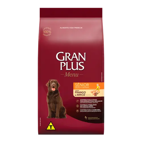 Gran plus menu perro senior mediano y grande pollo y arroz