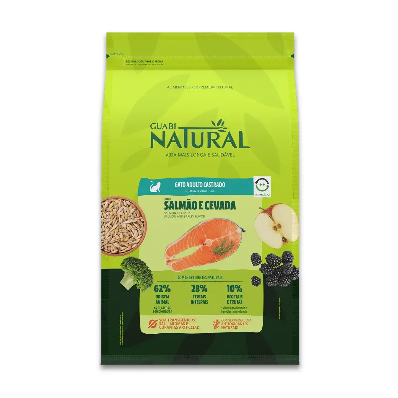 Guabi natural gato adulto castrado salmon con cebada