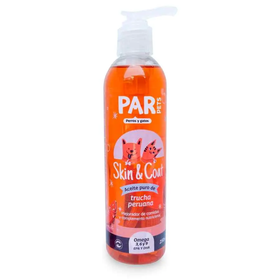 Par pets skin y coat aceite de trucha