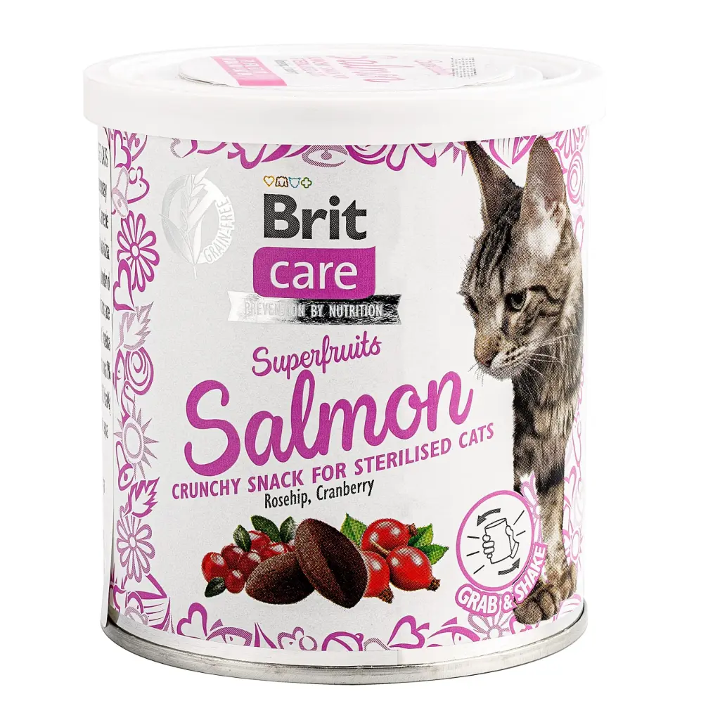 Brit care cat snack superfruits salmon 100 gr