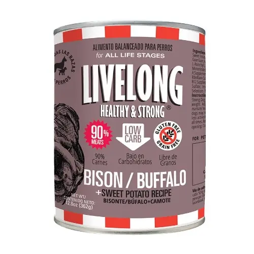 Livelong perro bisonte mas camote 354 gr