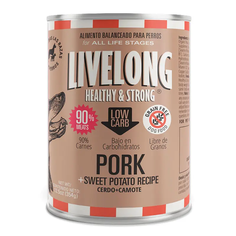 Livelong perro cerdo mas camote 354 gr