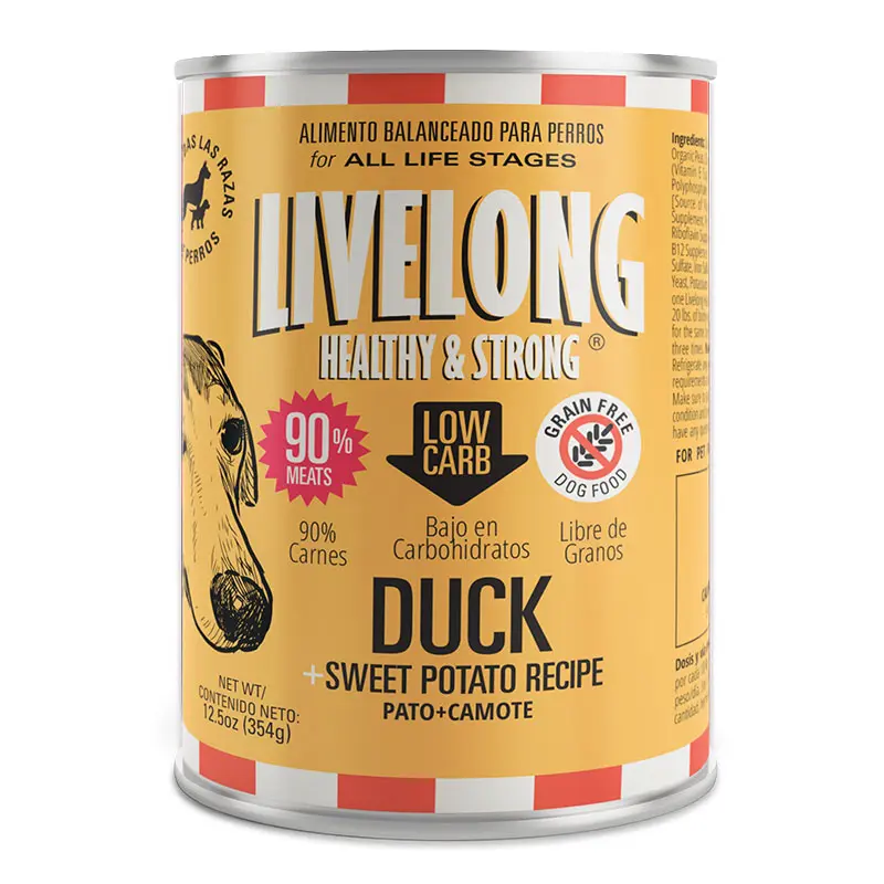 Livelong perro pato mas camote 354 gr