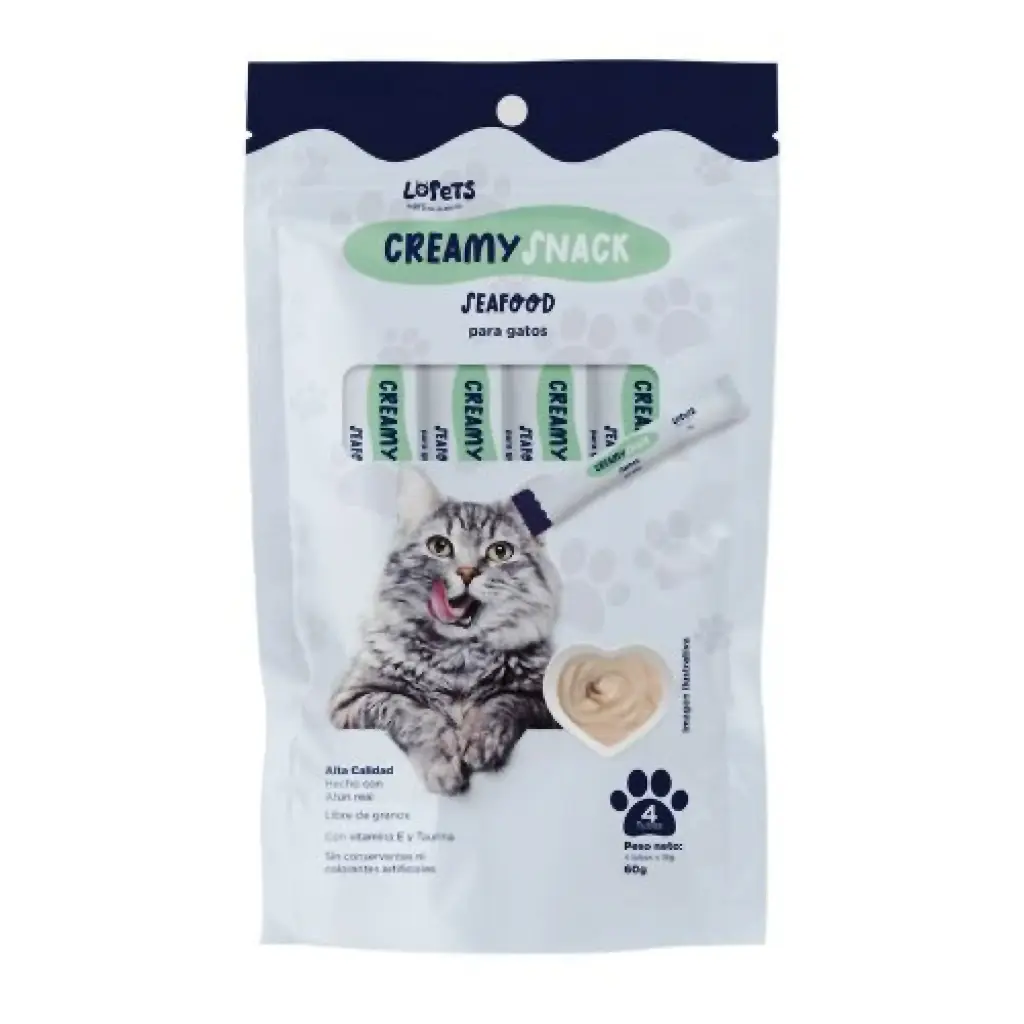 Lopets creamy seafood para gatos 60 gr