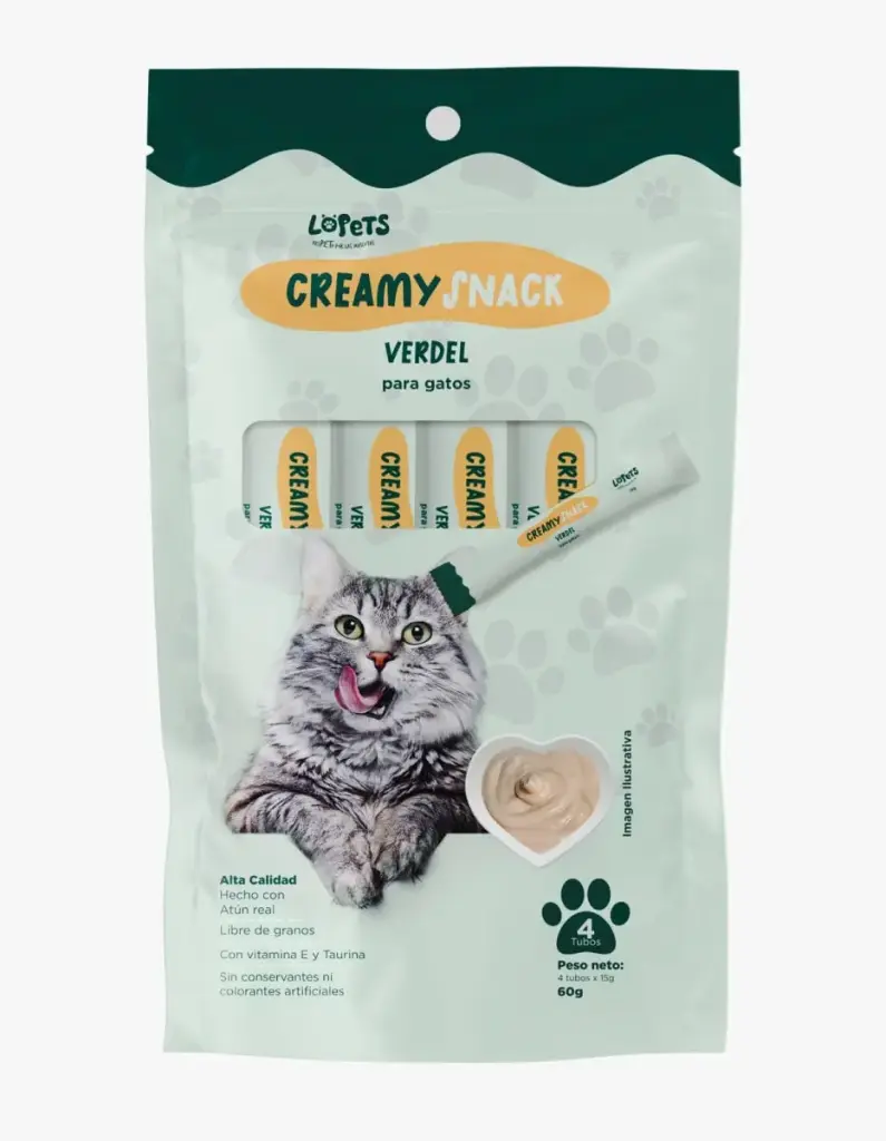 Lopets creamy verdel para gatos 60 gr