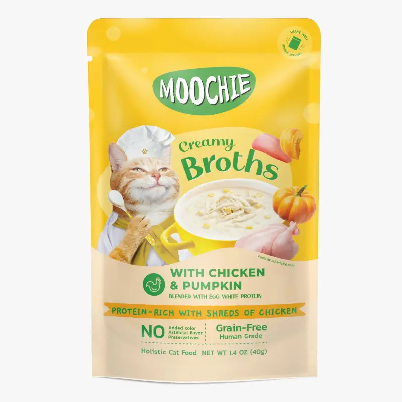 Moochie gato creamy broths con pollo y calabaza 40 gr