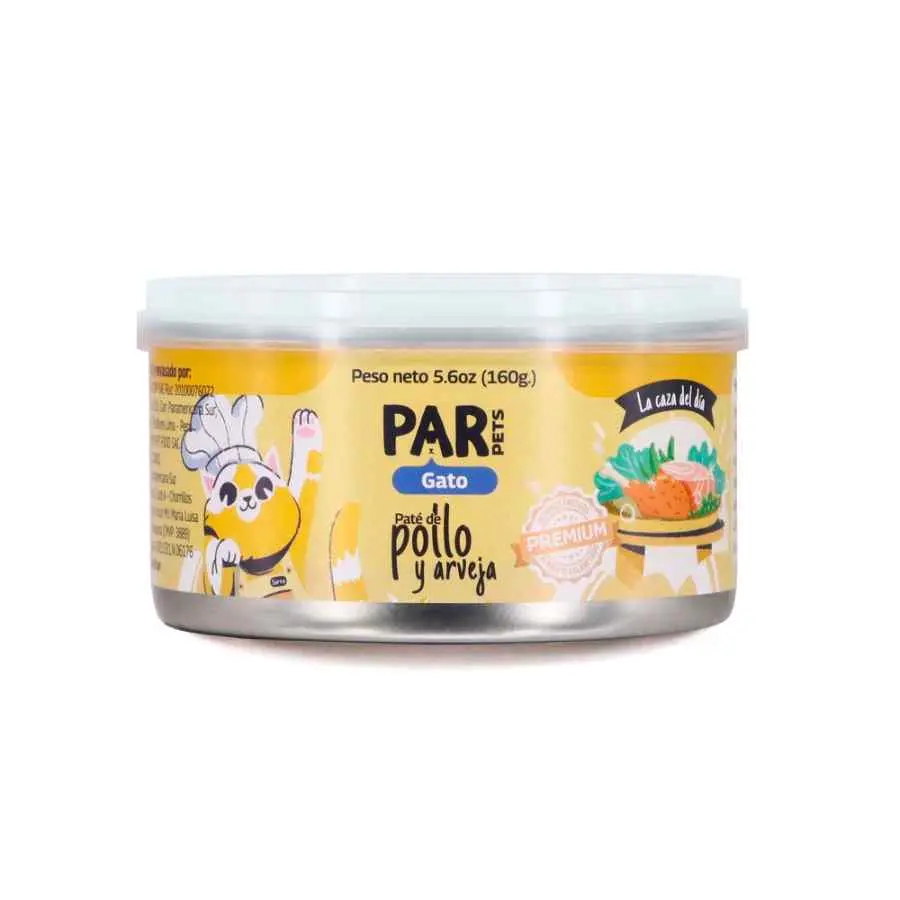 Par pets gato pate de pollo y arveja 160 gr