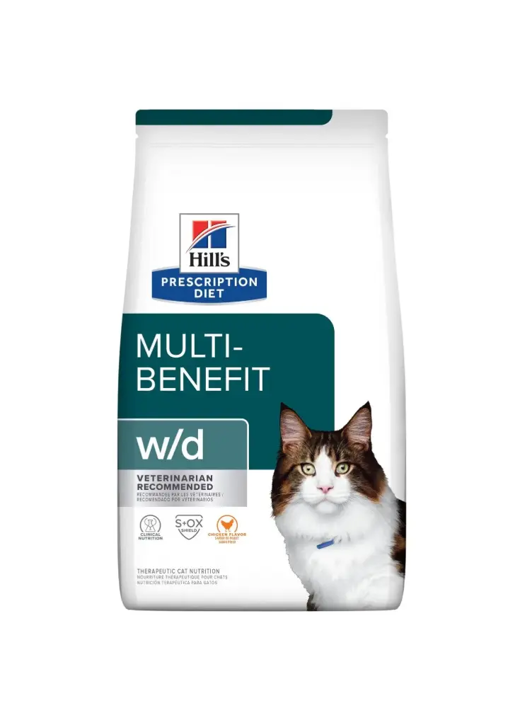 Hills pd feline w/d dry peso, manejo de la glucosa y salud de la vejiga 1.8 kg