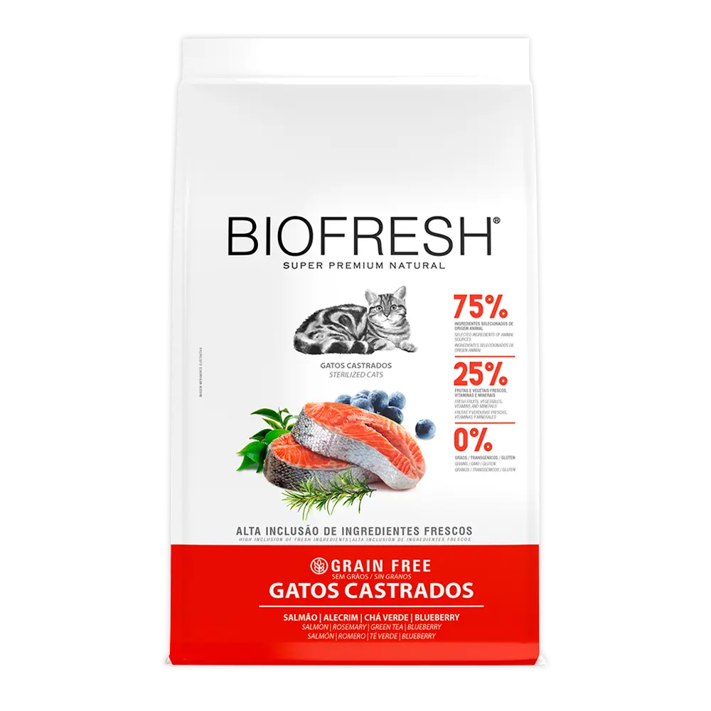 Biofresh super premiun natural gato adulto castrado sabor salmon