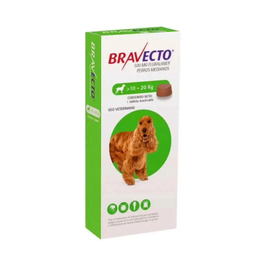 Bravecto 500mg para perro 10 a 20 kg