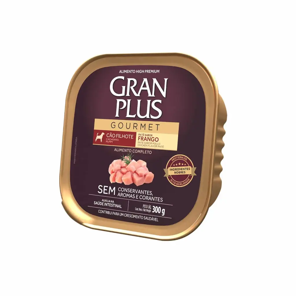 Gran plus gourmet pate perro filhote pollo 300 gr