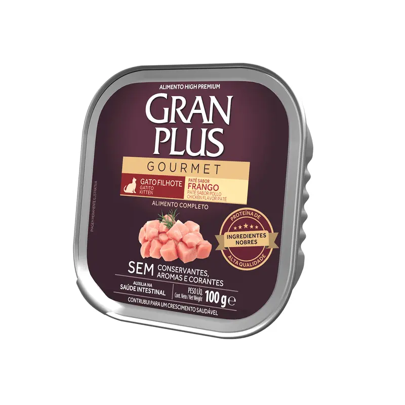 Gran plus gourmet pate gato filhote pollo 100 gr