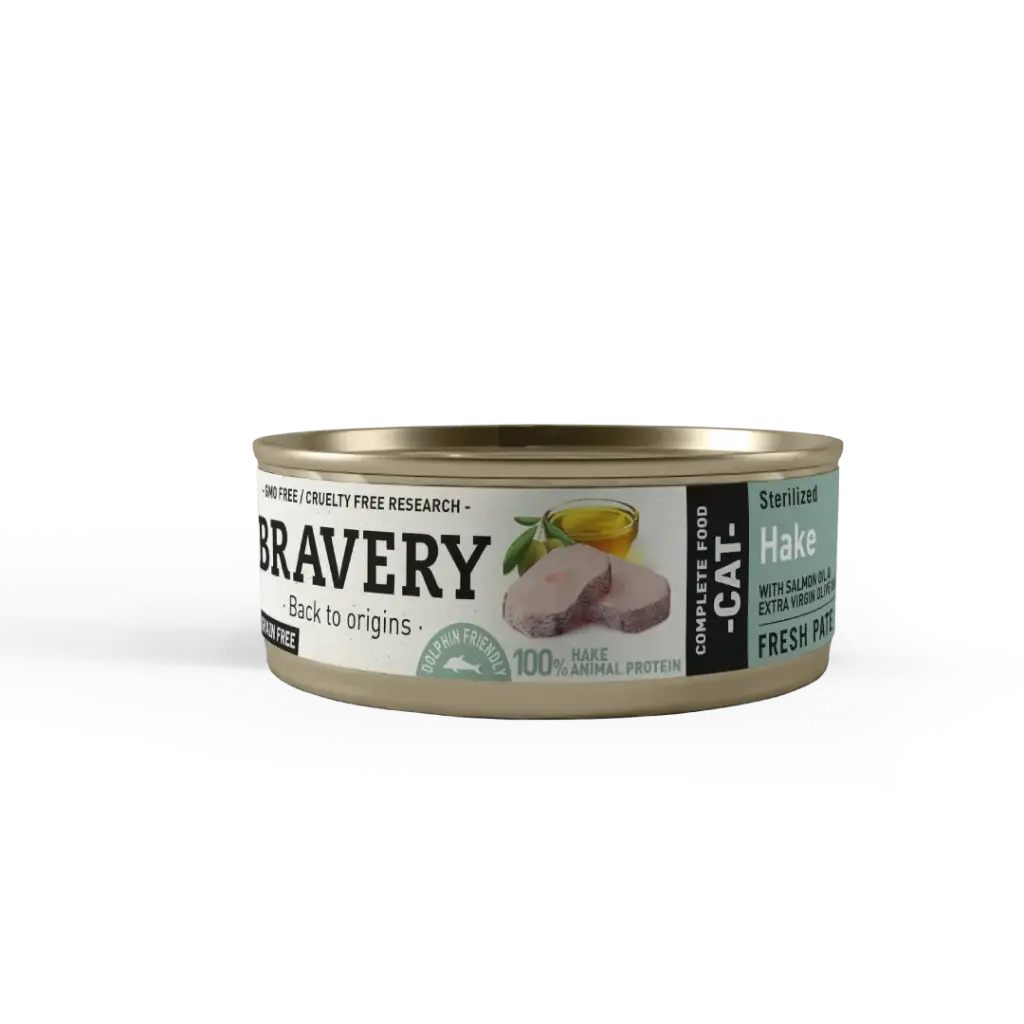 Bravery wet food sterilized cat hake 70 gr