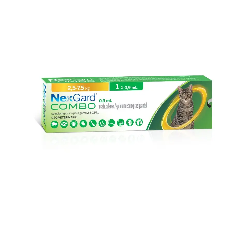 Nexgard combo gato L 0.9Ml 2.5-7.5 Kg