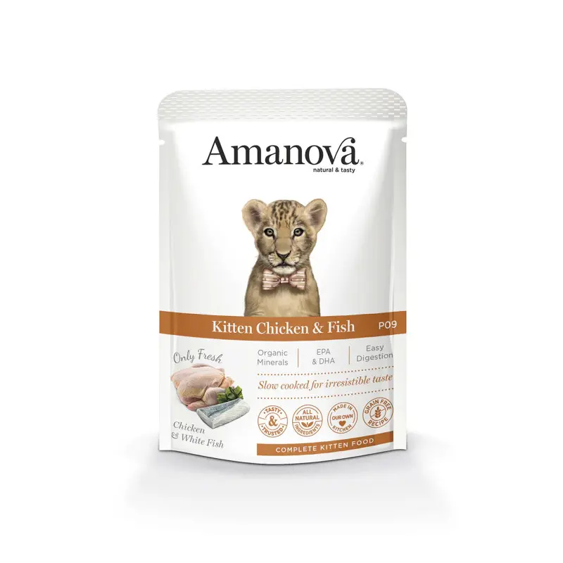 Amanova gato kitten pollo y pescado 85 gr