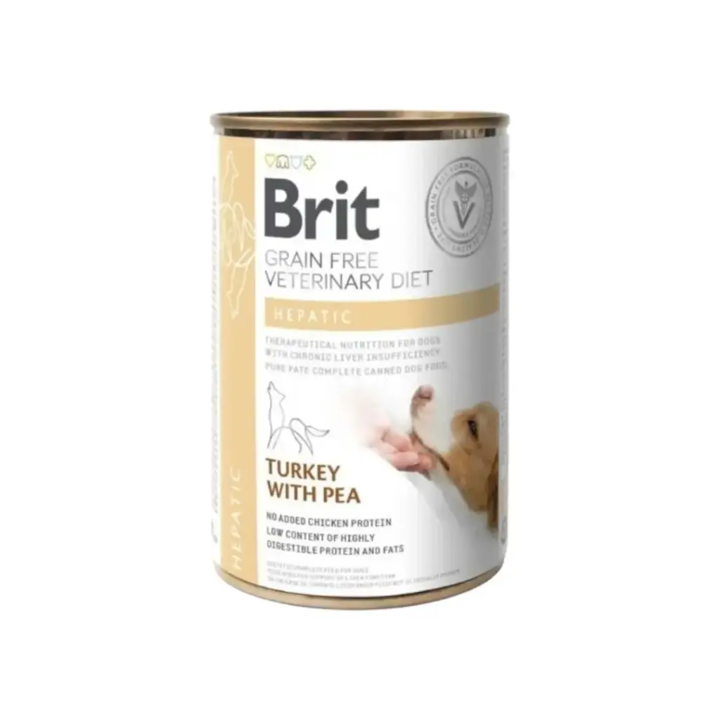 Brit gf vet diets dog can hepatic pate 400 gr