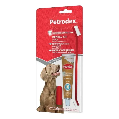 Sentry Petrodex Vs Kit cuidado dental natural pasta de dientes de maní para perros