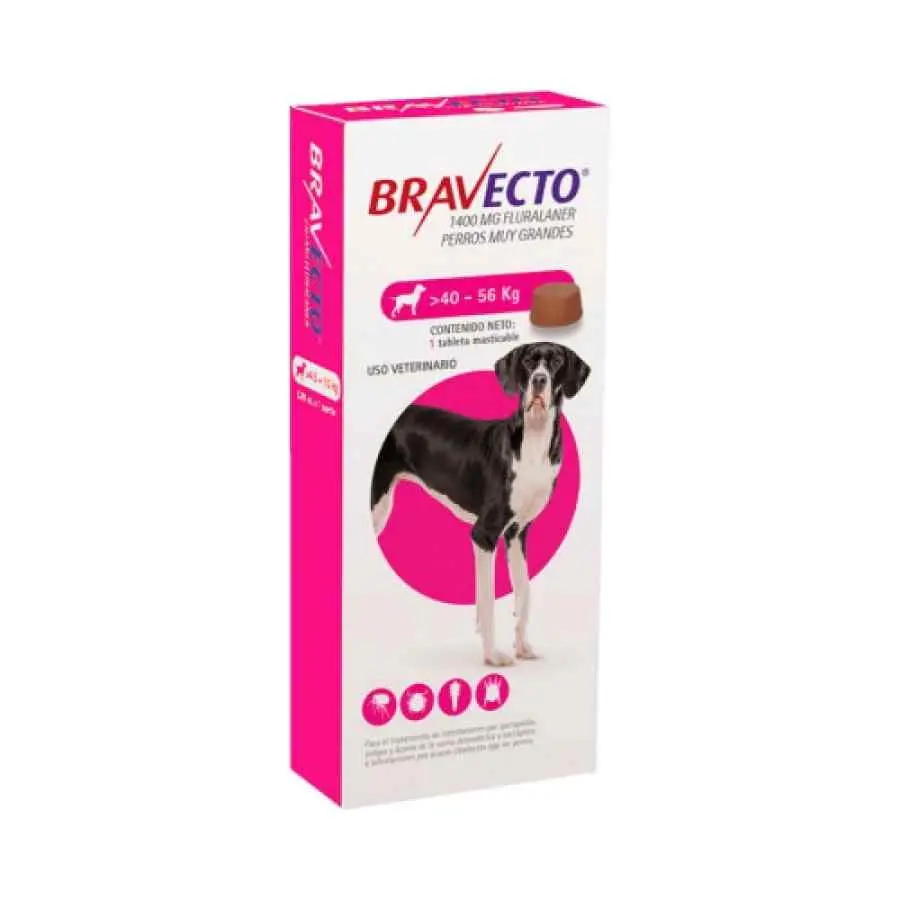 Bravecto 1400mg para perro 40 a 56 kg