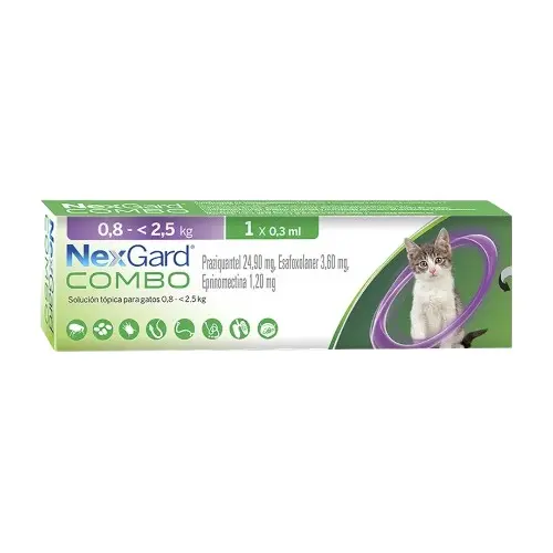 Nexgard combo gato S 0.3 ml 0.8 a 2.5 kg