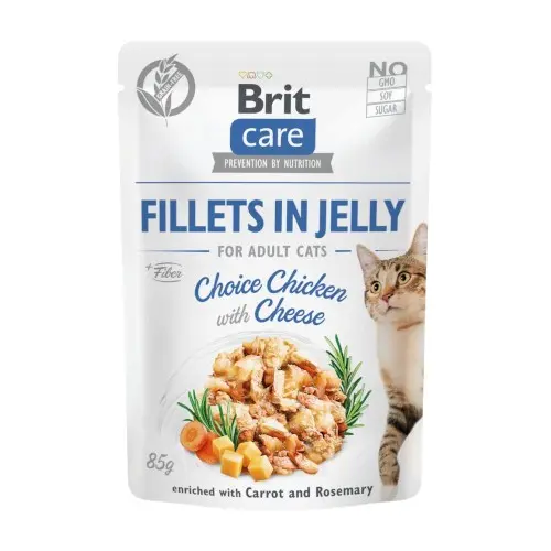 Brit care cat fillets in jelly choice chicken with cheese 85 gr