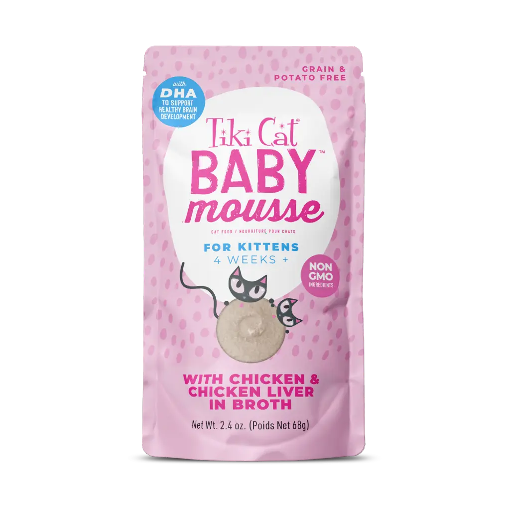 Tiki Cat baby mousse with chicken & chicken in both 68 gr