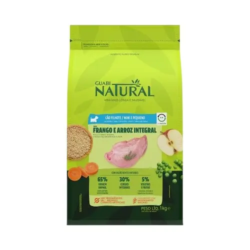 Guabi natural perro filhote mini pollo y arroz integral