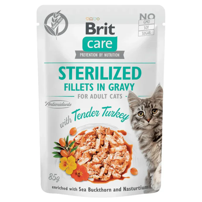 Brit care cat sterilized fillets in gravy with tender turkey 85 gr