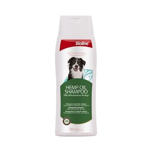 Bioline shampoo de aceite de cañamo para perros x 250