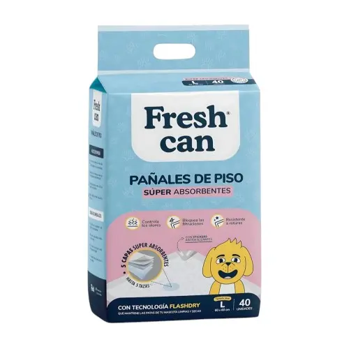 Fresh can pañales de piso regular bolsa x 40 und 