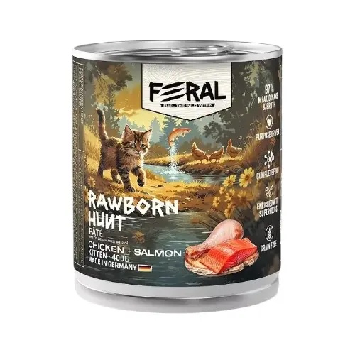Feral Kitten Rawborn Hunt pate pollo con salmon