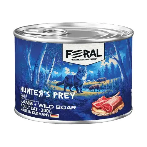 Feral gato adulto Hunter's Prey pate cordero con jabali
