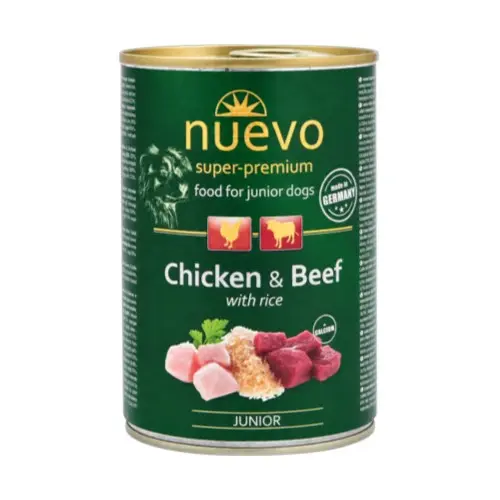 Nuevo perro junnior pollo y ternera con arroz