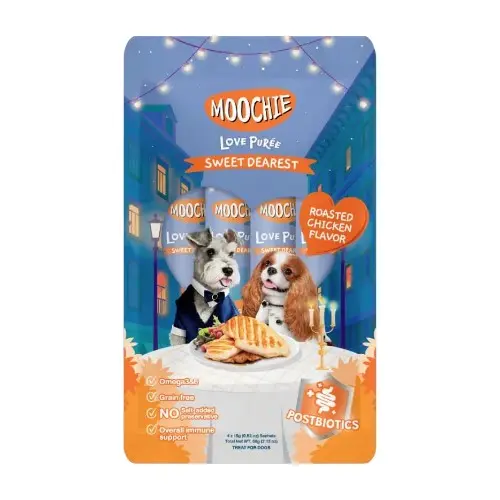 Moochie perro lickable sabor pollo asado 60 gr x 4 und