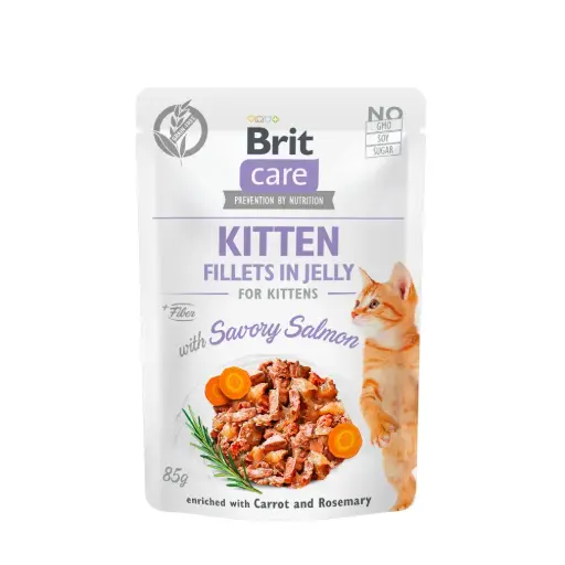 Brit care cat kitten fillets in jelly with savory salmon 85 gr