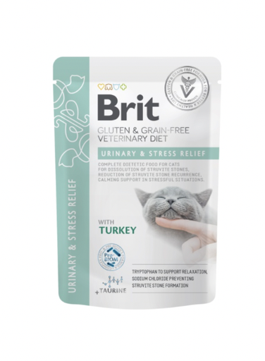 Brit gf vd cat pouch fillets in gravy urinary & stress relief 85 gr